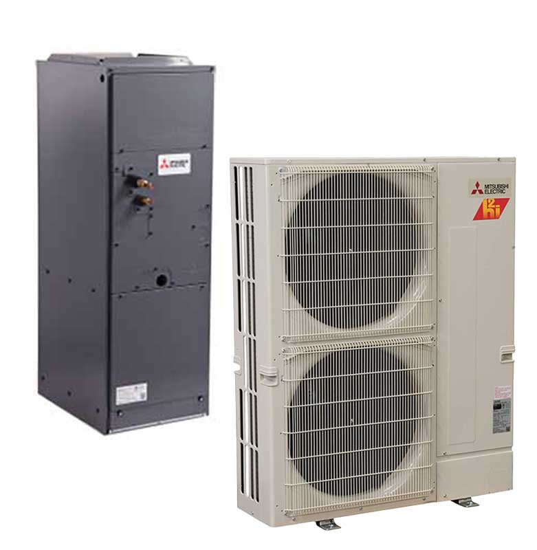 fournaise et thermopompe Mitsubishi